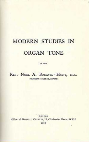 Modern Studies in Organ Tone