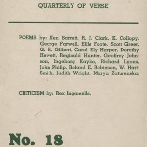 POETRY The Australian International Quarterly of Verse No. 18, March 1946