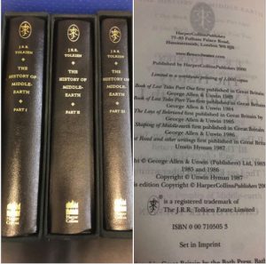 The History of Middle Earth, Part 1, 2 & 3 Limited Deluxe Editions in Publisher's Slipcases