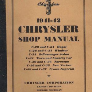 1941-1942 Chrysler Repair Shop Manual (Original)