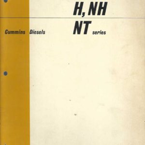 Cummins Diesel H, NH NT Series Operation and Maintenance Manual
